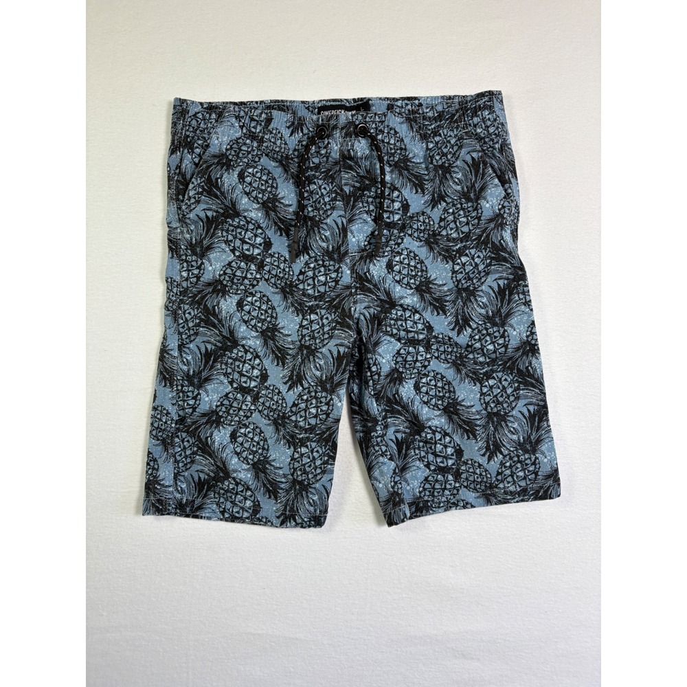 Sovereign State Kids Blue Pineapple Print Casual Shorts Size L Elastic Waist